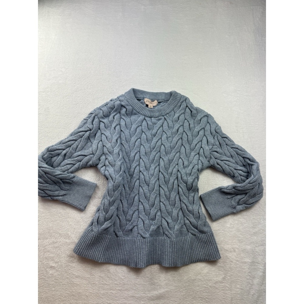Philosphy Baby Blue Cable Knit Sweater Nautical Fisherman Soft Size Medium